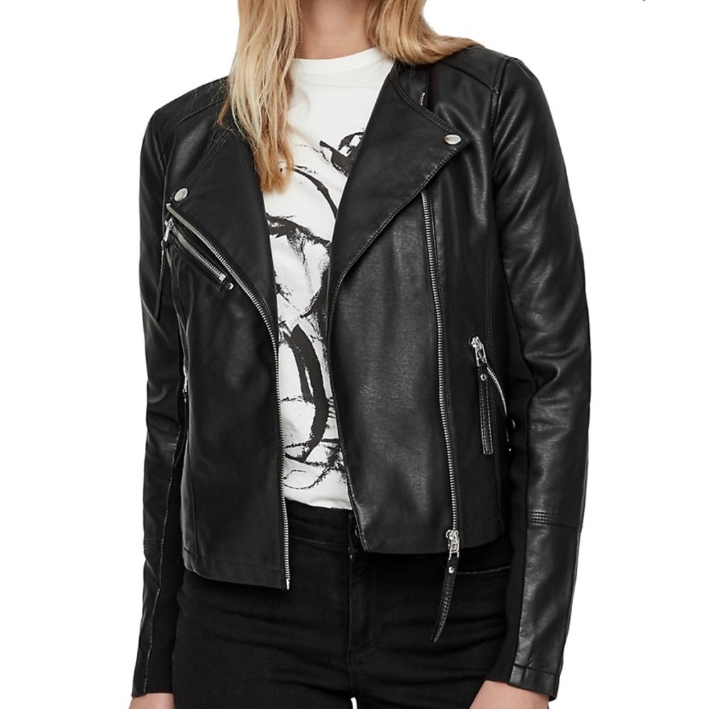 Very Moda Ria Zip Front Faux Leather Moto Jacket XL
